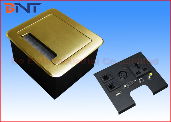 Gouden Tafelblad Flip Up Power Outlet, Compacte Flip Up Manual Conference Table-Afzet