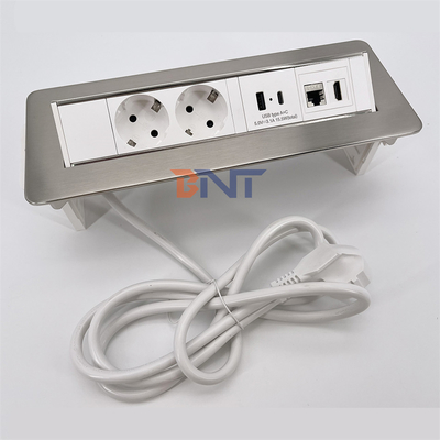 BNT Aanpasbaar Pop-up Socket Outlet Verborgen stroompoort met USB-poort voor bureau