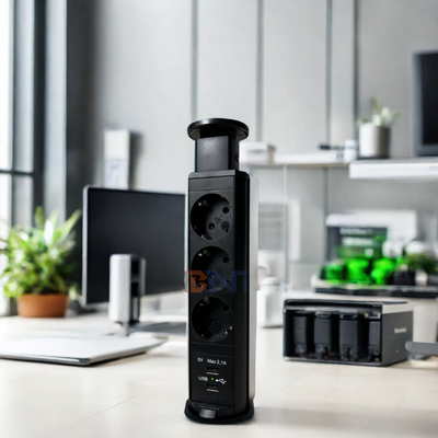 Ronde cirkel verborgen keuken pop-up stopcontact met USB-stokken en stopcontacten voor tafelblad