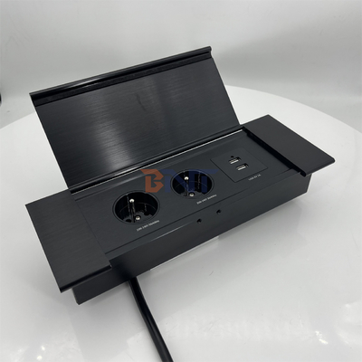 kantoormeubilair 2 fr stroom aansluiting hydraulische conferentietafel pop-up ingebouwde desktop elektrische pop-up stopcontact