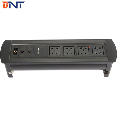 dubbele universele voedingsinterface gebruikt in kantoorruimte handleiding flip-up stopcontact MK6204