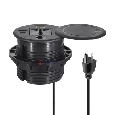 Ronde bank ingebouwde stopcontact met universele standaard stopcontact USB A + C & HDMI & Nerwork