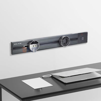 Multi-uitlaat stroomrails track socket 60CM wandmontage Verwijderbare stroomaansluiting met 1AC & USB A+C