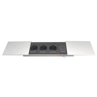 Slip-Open Desktop Power Outlet voor bureaus studeerruimtes en rekenaars met ingebouwde installatie