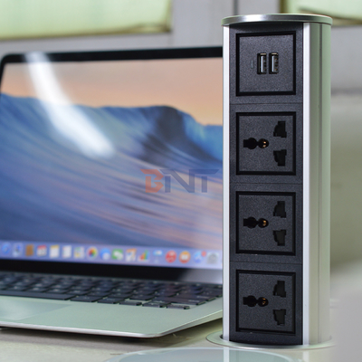 3 universele stroom + 2 usb-poort verticale gemotoriseerde lift keuken pop-up stroom stopcontact pop-up type waterdicht stopcontact