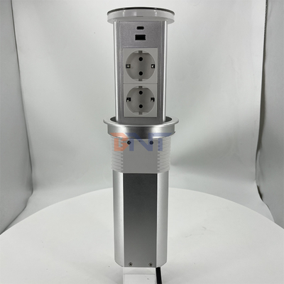Lifting Recessed Tabletop Pop Up Socket met 2 AC-uitgangen en USB-poorten Verborgen stroomstopuitgang voor kantoor bureau