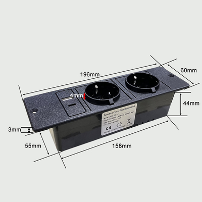 CE-goedgekeurd hoogwaardig eu 2-plug bureau bank aansluiting met usb a + c aansluiting voor tv-kast