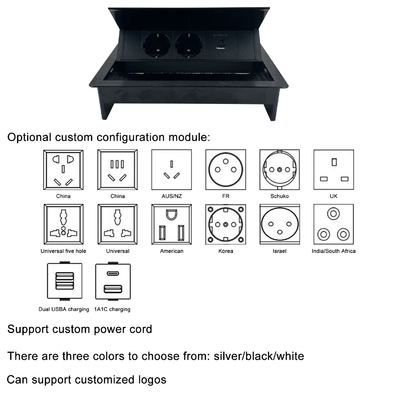 Ingebouwde Desk Flip Cover stopcontact met 2 AC stopcontact Power Socket Conferentie Tafel Draad Grommet Comfortabele stroom stopcontact