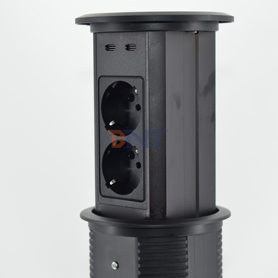 Elektrische Pop-Up-aansluitingen Dubbelzijdig ontwerp 4 AC-afspraken met dubbele USB A + C + draadloos oplader voor Office De