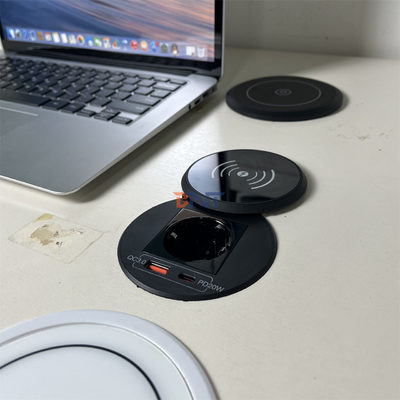 Draadloos opladen met EU-uitlaat en USB a+c voor bank en salontafel