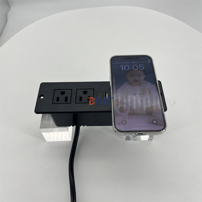 sofa 2 US AC stopcontact en usb oplaadstuk met draadloos oplader 60mm us power office sofa oplader meubels power soc