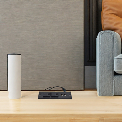 Ingebouwde stroomstrook US standaard Desk Montageable Power socket 2 Outlets & 2 USB Type A socket voor Kastensofa