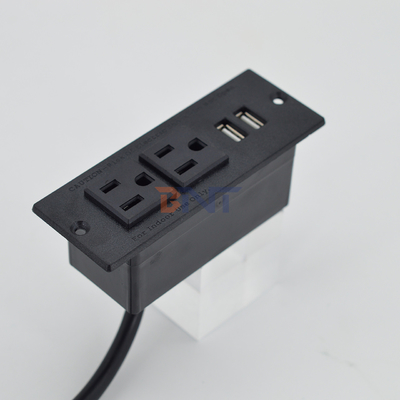 Ingebouwde stroomstrook US standaard Desk Montageable Power socket 2 Outlets & 2 USB Type A socket voor Kastensofa