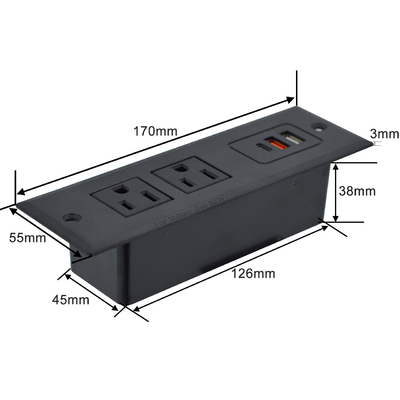 OEM/ODM Office multifunctionele bank stopcontact ingebouwd in tafel stopcontact us power stopcontact met usb A + C-poorten