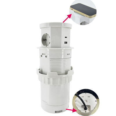 Keuken Verborgen stopcontact Afgesloten Desktop PopUp USB-poort AC 16A 220V Spanning IP44-niveau voor kantoorgebruik