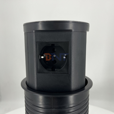 Keuken Verborgen Pneumatische Pop-up Power Sockets Met USB-poort en 15W draadloos oplader voor kantoor bureau