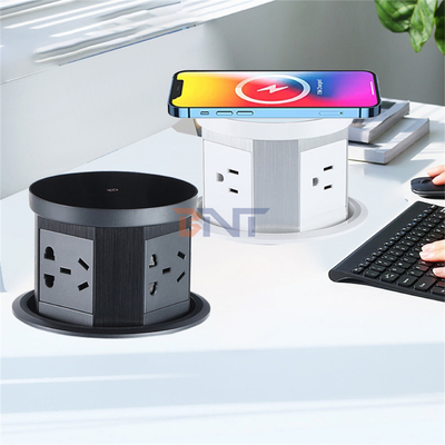 Verborgen stopcontact met USB-poort AC-keukenstop 16A met draadloze snellader voor Office