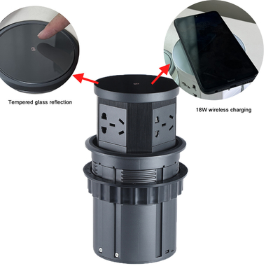 Verborgen stopcontact met USB-poort AC-keukenstop 16A met draadloze snellader voor Office