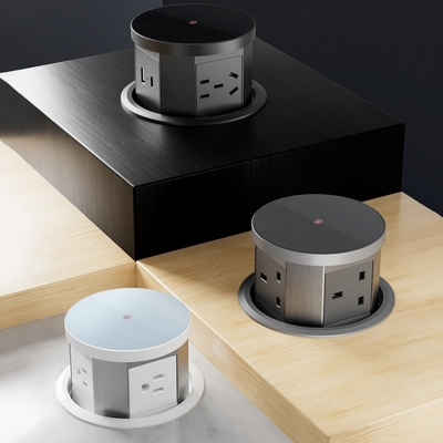 Verborgen stopcontact met USB-poort AC-keukenstop 16A met draadloze snellader voor Office