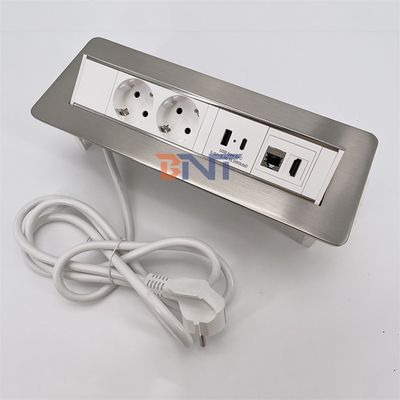 BNT Aanpasbaar Pop-up Socket Outlet Verborgen stroompoort met USB-poort voor bureau
