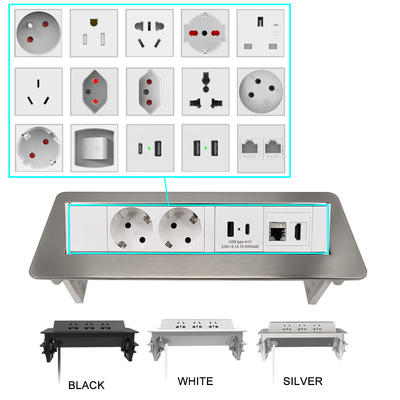 BNT Aanpasbaar Pop-up Socket Outlet Verborgen stroompoort met USB-poort voor bureau