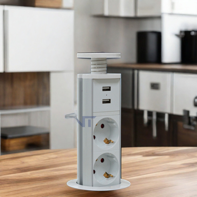 IP44 6cm Witte kleur keuken verticale toren stopcontact met USB opladen
