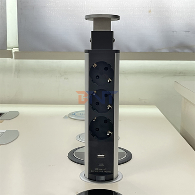 Ronde cirkel verborgen keuken pop-up stopcontact met USB-stokken en stopcontacten voor tafelblad