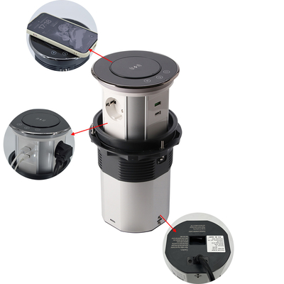 Keuken Verborgen Aanpassen gemotoriseerde pop-up keuken stopcontacten tafeltoren stopcontacten met USB A + C oplaadcontacten