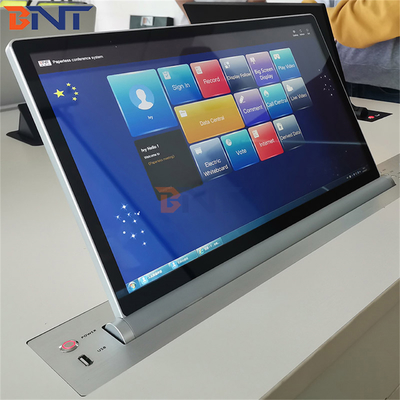 Conferentiesysteem 15,6 inch Gematureerd Pop-up LCD Monitor Lift Op maat Grootte 17~24 Inch Computer Scherm