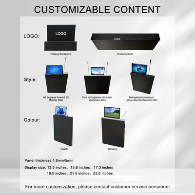 17.3' opneembaar gemotoriseerd monitorlift tv-lift mechanisme gemotoriseerd met gemotoriseerd MIC voor papierloos conferentiesysteem