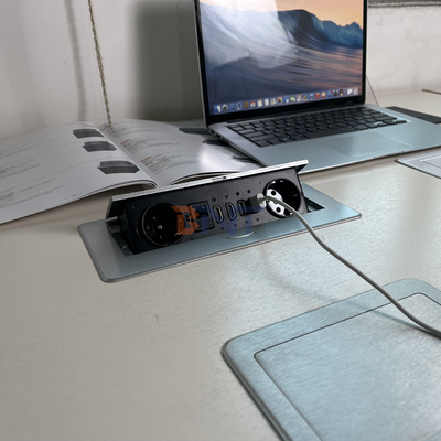 Ingebouwde fabriek Pop-up stopcontact met EU-afsluiting Ingebouwde tafeltop IP44 2 AC-afsluitingen RJ45 Netwerk en HDMI-stick