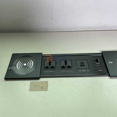 Nieuwe stijl Desktop Slip Cover Power Sliding Socket 10A Nominale stroom met draadloos oplader voor thuis en kantoor