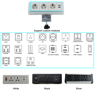 Boente klem op bureau afneembare bureaublad bevestiging multi-outlets uk stopcontact met usb/tafel klem bevestiging stopcontact