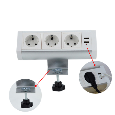 Boente klem op bureau afneembare bureaublad bevestiging multi-outlets uk stopcontact met usb/tafel klem bevestiging stopcontact
