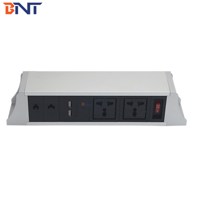 OEM/ODM BNT Power Socket Aluminiumlegering Hangend onder tafel met UK US EU AU SA Plug Standards 10A/13A/16A Nominale stroom