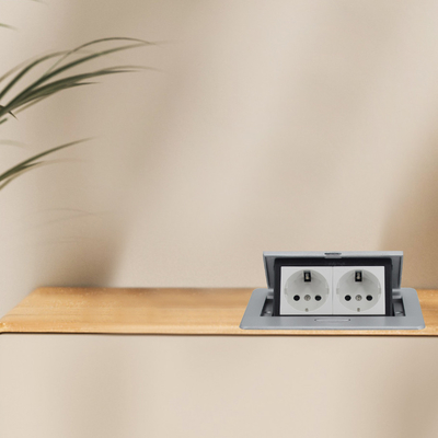 Multifunktioneel Zink legering Desktop Office Pop Up Desk Power Sockets