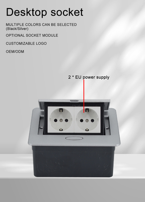 Multifunktioneel Zink legering Desktop Office Pop Up Desk Power Sockets