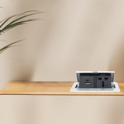 Multifunktioneel zink legering verborgen pop-up tafel stopcontact