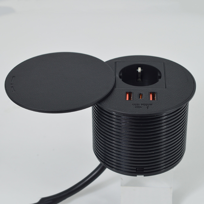 Kantoormeubilair rond EU stopcontact & 2 usb a+ 1c voor bank en salontafel laadstation