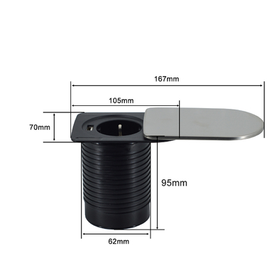 Mini stopcontact verborgen Onder bureau meubilair tafel 1 EU 1 USB A oplader