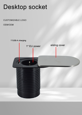 Mini stopcontact verborgen Onder bureau meubilair tafel 1 EU 1 USB A oplader