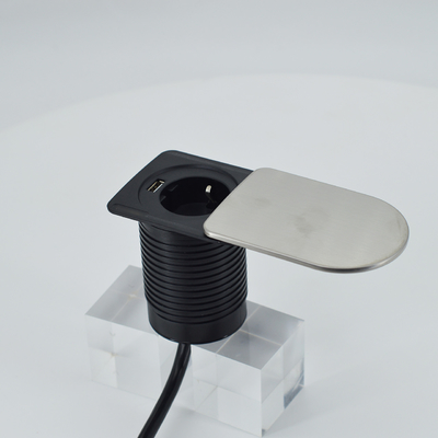 Mini stopcontact verborgen Onder bureau meubilair tafel 1 EU 1 USB A oplader