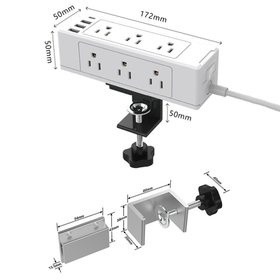 Boente multifunctioneel stroom aansluiting tafel klem montage stopcontact / draagbaar bureau stopcontact montage tafel stopcontact