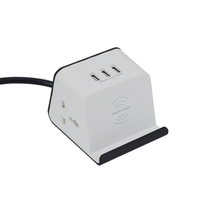 Universaal USB AC Power Grommet Socket Kantoormeubelen ABS tafelplank Socket 3 USB-uitgangspoorten 1,5m Kabel 10A/16A