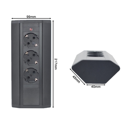 OEM/ODM Hoekpoort EU-elektrisch stopcontact met 3 wisselstroomuitgangen geschikt voor kantoor/bureaublad/tafel/keuken