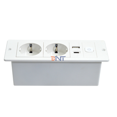 OEM/ODM ABS EU-standaard 5V 2.1A Power USB A+C oplaadstuk ingebouwd bureau/bank hotel/bar/vergaderingsruimte stopcontact