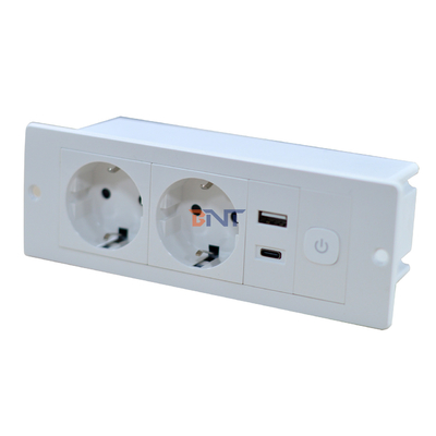 OEM/ODM ABS EU-standaard 5V 2.1A Power USB A+C oplaadstuk ingebouwd bureau/bank hotel/bar/vergaderingsruimte stopcontact