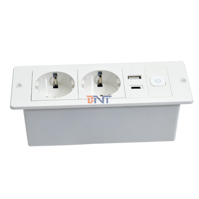 OEM/ODM ABS EU-standaard 5V 2.1A Power USB A+C oplaadstuk ingebouwd bureau/bank hotel/bar/vergaderingsruimte stopcontact