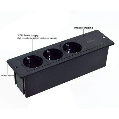 Warm verkrijgbaar Ingebouwde 3EU-standaard draadloze oplaadpoort voor draadloze stroom 5A Standaardstroom Desk/Sofa/Hotel/Bar/Meeting Room Plugs S