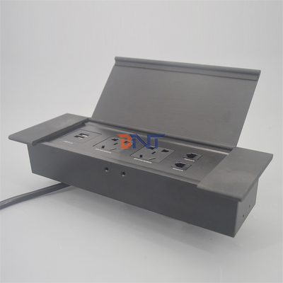 Gepoetst gemonteerd ingebouwde flip-up dekking multi power table stopcontact stopcontact verborgen elektrische desktop stopcontact